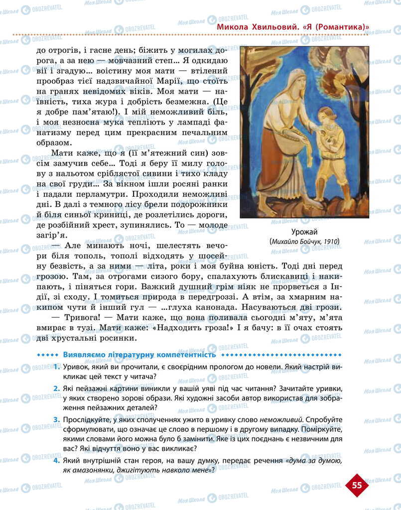 Підручники Українська література 11 клас сторінка 55