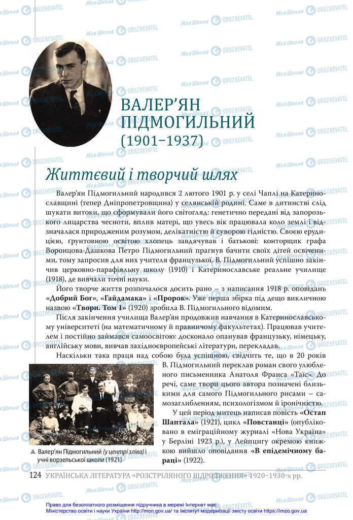 Підручники Українська література 11 клас сторінка 124