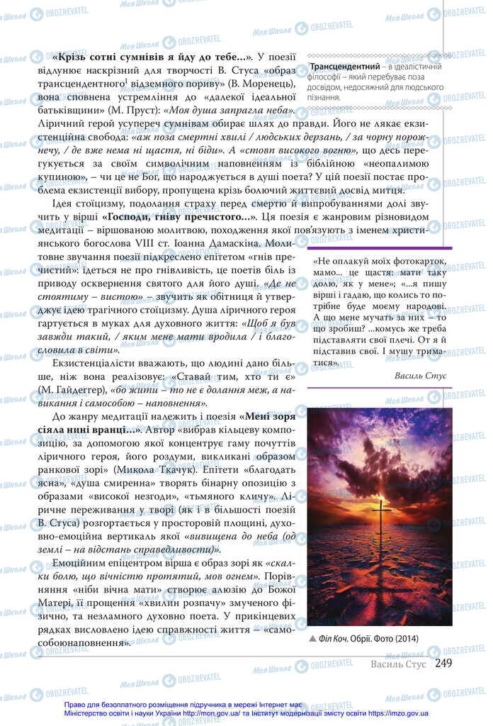 Підручники Українська література 11 клас сторінка 249