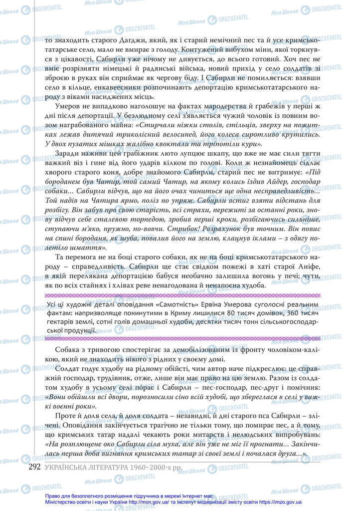 Підручники Українська література 11 клас сторінка 292