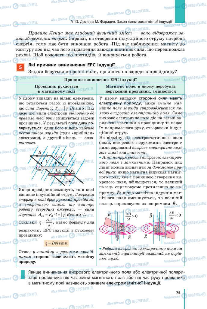 Підручники Фізика 11 клас сторінка 75