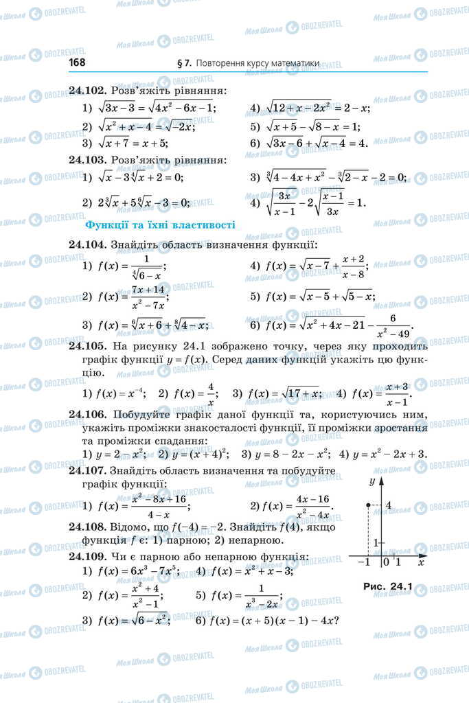 Підручники Математика 11 клас сторінка 168