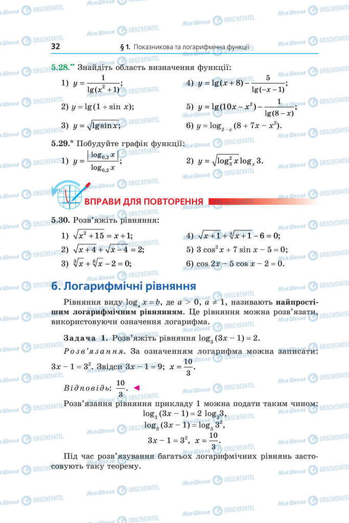 Підручники Математика 11 клас сторінка  32