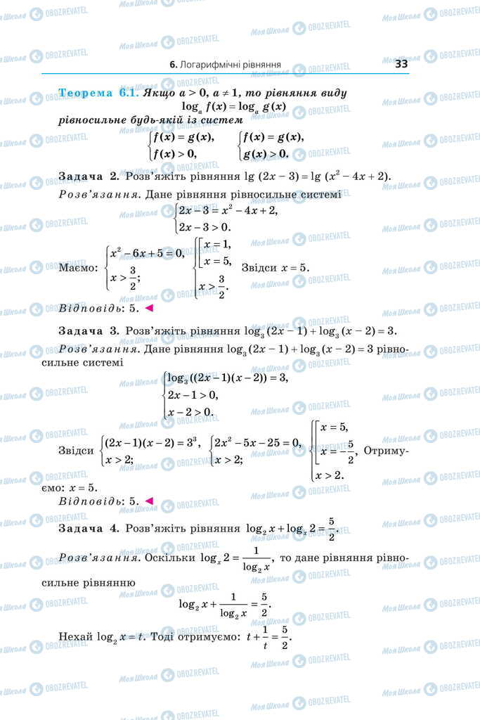 Підручники Математика 11 клас сторінка 33