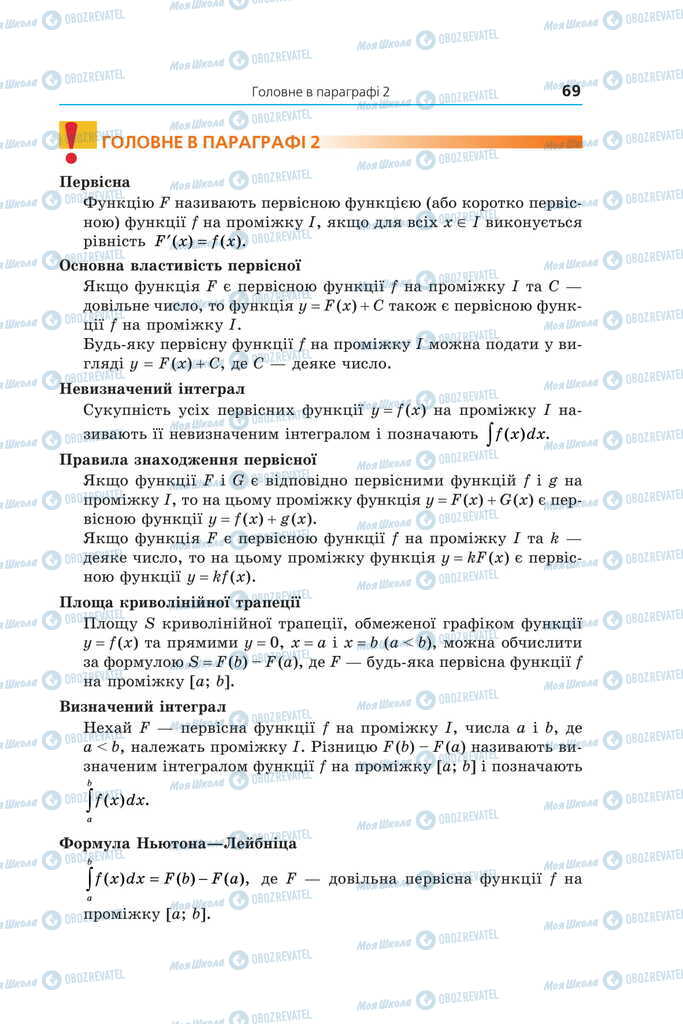 Підручники Математика 11 клас сторінка  69