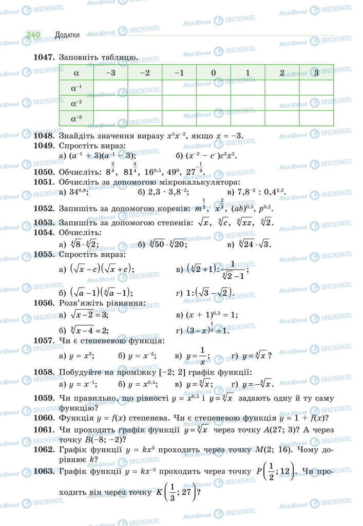 Підручники Математика 11 клас сторінка 240