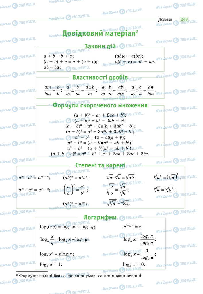 Учебники Математика 11 класс страница 249