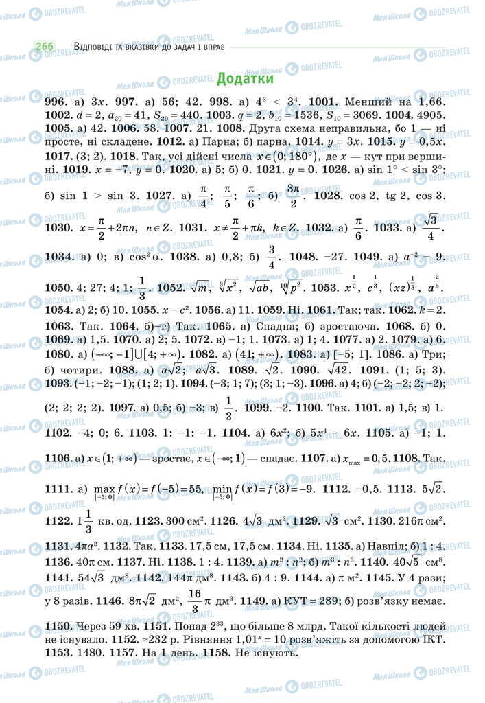 Підручники Математика 11 клас сторінка 266