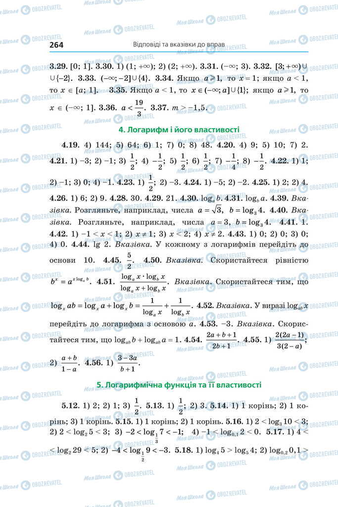 Підручники Алгебра 11 клас сторінка 264