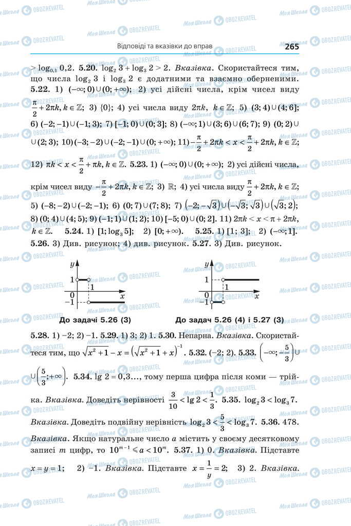 Підручники Алгебра 11 клас сторінка 265