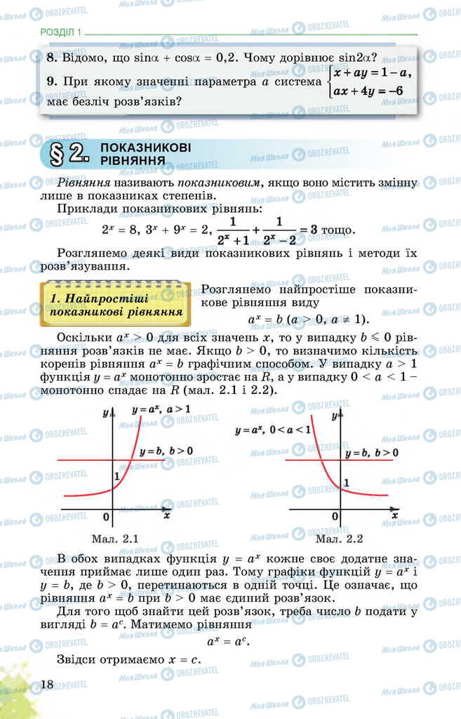 Підручники Математика 11 клас сторінка  18