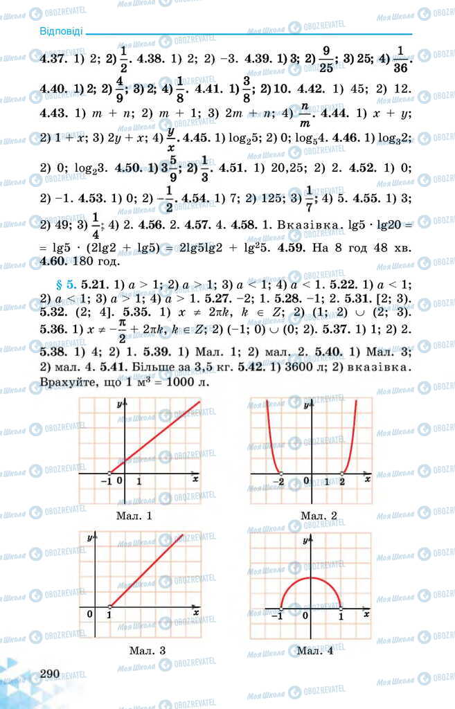 Підручники Математика 11 клас сторінка 290
