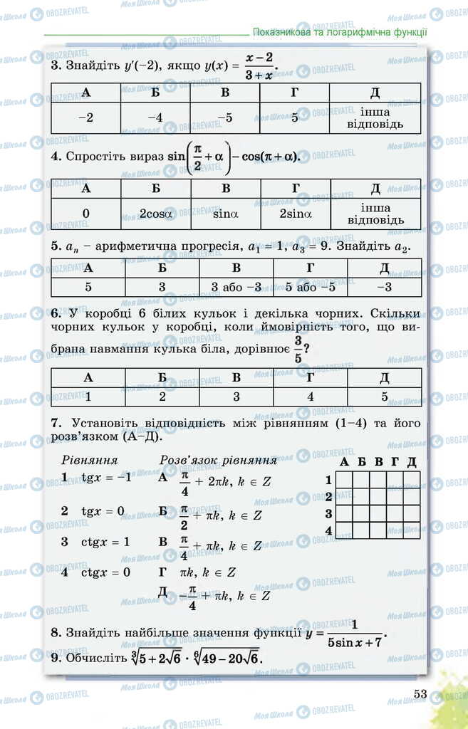 Підручники Математика 11 клас сторінка 53
