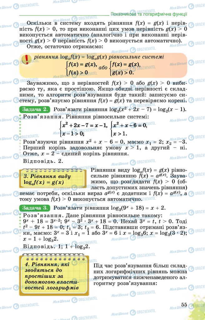 Учебники Математика 11 класс страница 55