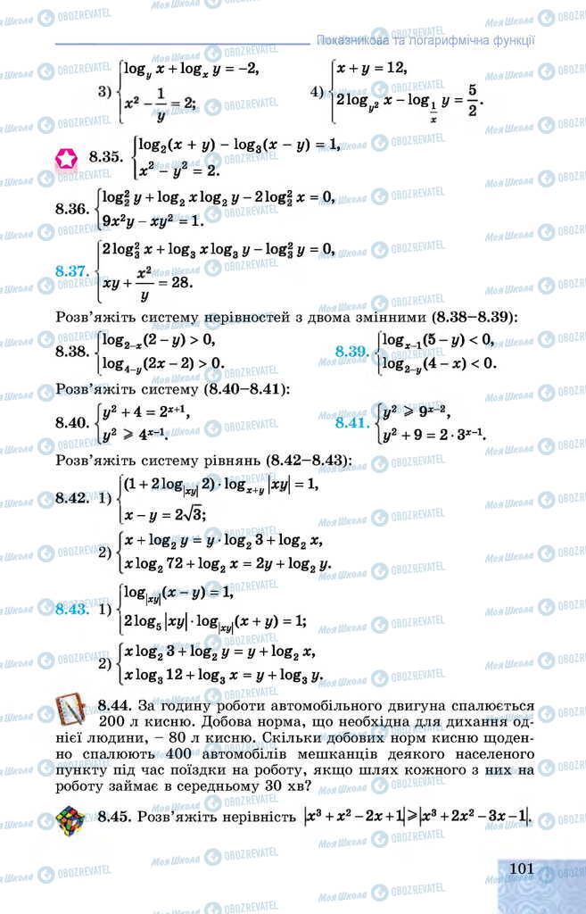 Підручники Алгебра 11 клас сторінка 101