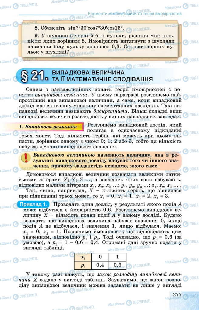 Підручники Алгебра 11 клас сторінка 277