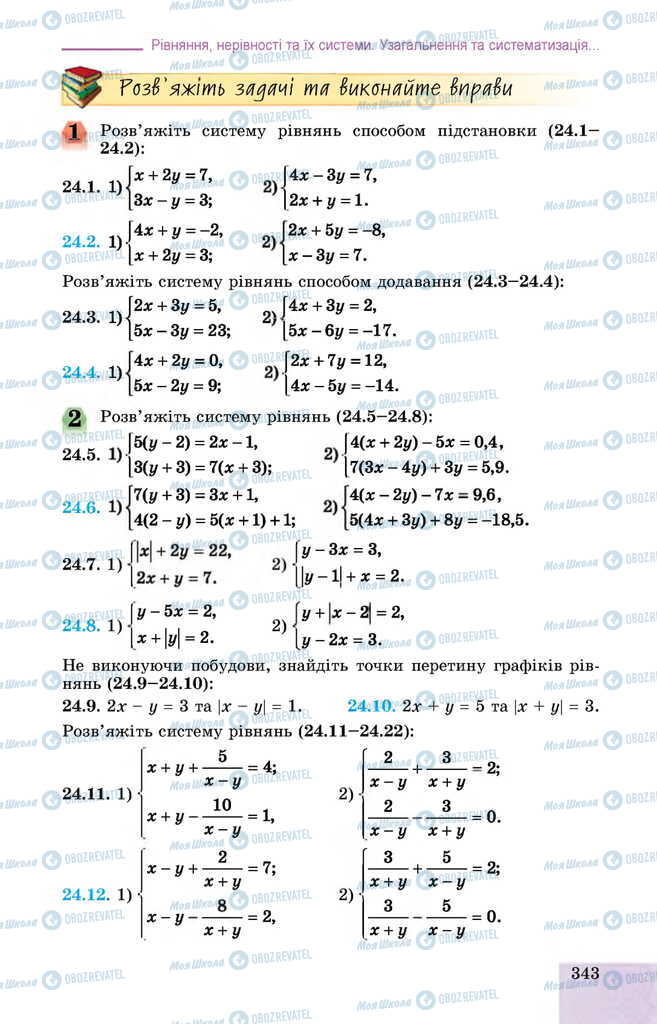 Підручники Алгебра 11 клас сторінка 343