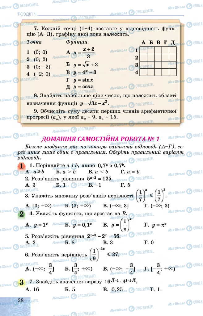 Учебники Алгебра 11 класс страница 38