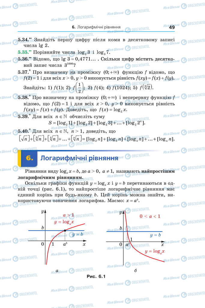 Підручники Алгебра 11 клас сторінка  49