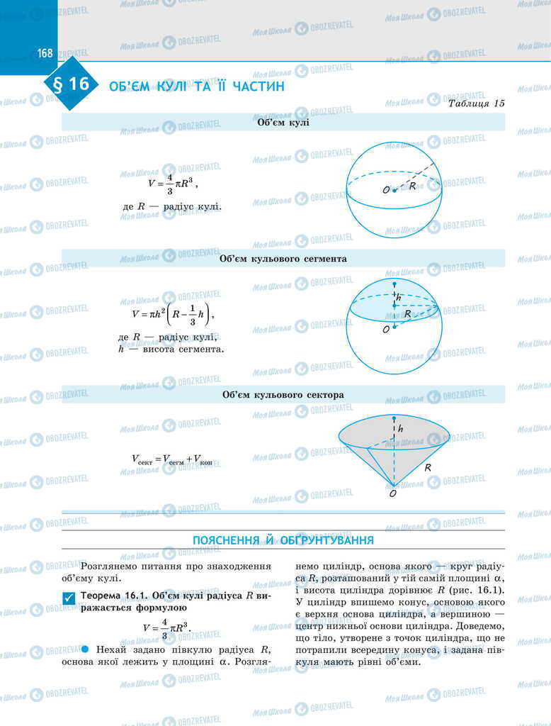Підручники Геометрія 11 клас сторінка  168