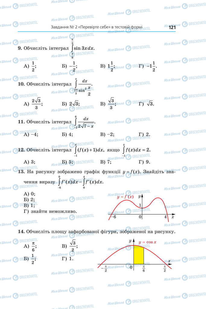 Підручники Алгебра 11 клас сторінка 121