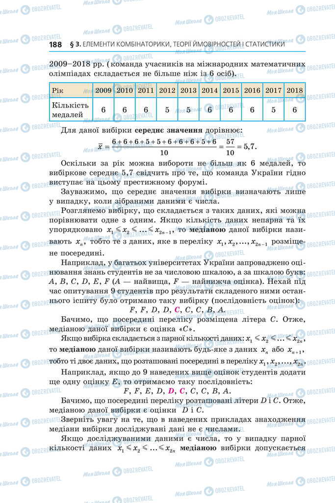 Підручники Алгебра 11 клас сторінка 188