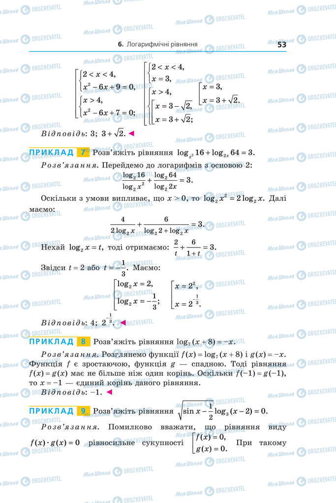 Підручники Алгебра 11 клас сторінка 53
