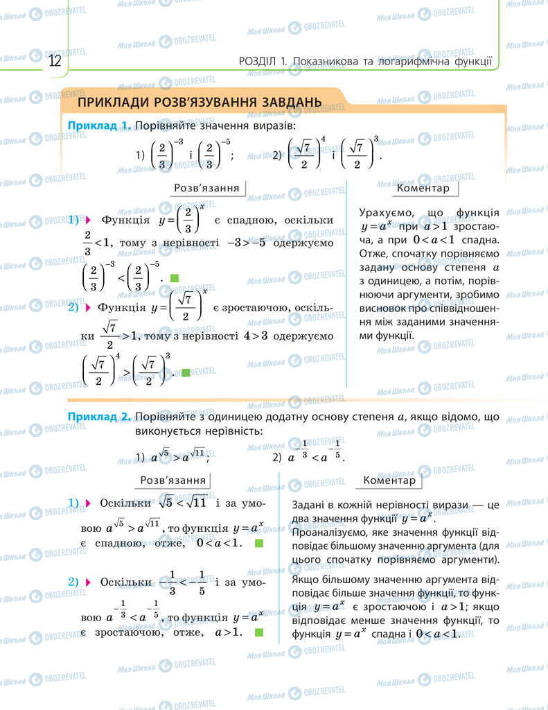 Підручники Математика 11 клас сторінка 12