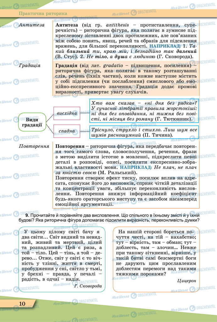 Учебники Укр мова 11 класс страница 10