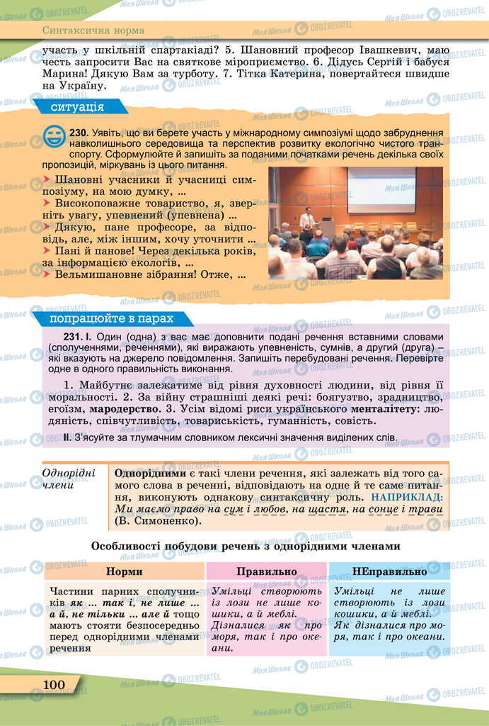 Підручники Українська мова 11 клас сторінка 100