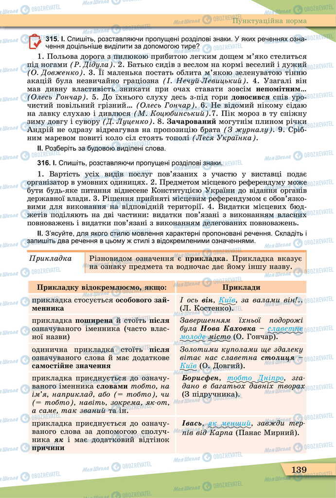 Підручники Українська мова 11 клас сторінка 139