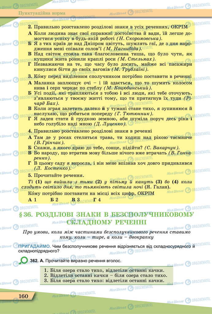 Підручники Українська мова 11 клас сторінка  160