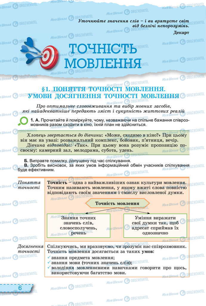Підручники Українська мова 11 клас сторінка  6