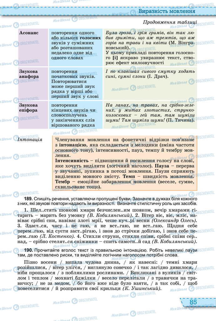 Підручники Українська мова 11 клас сторінка 85