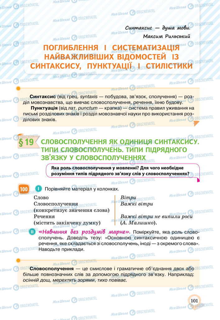 Учебники Укр мова 11 класс страница  101