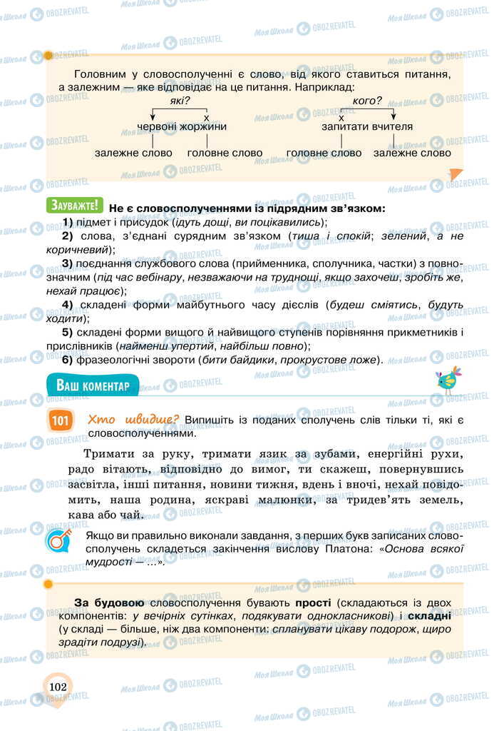 Підручники Українська мова 11 клас сторінка 102