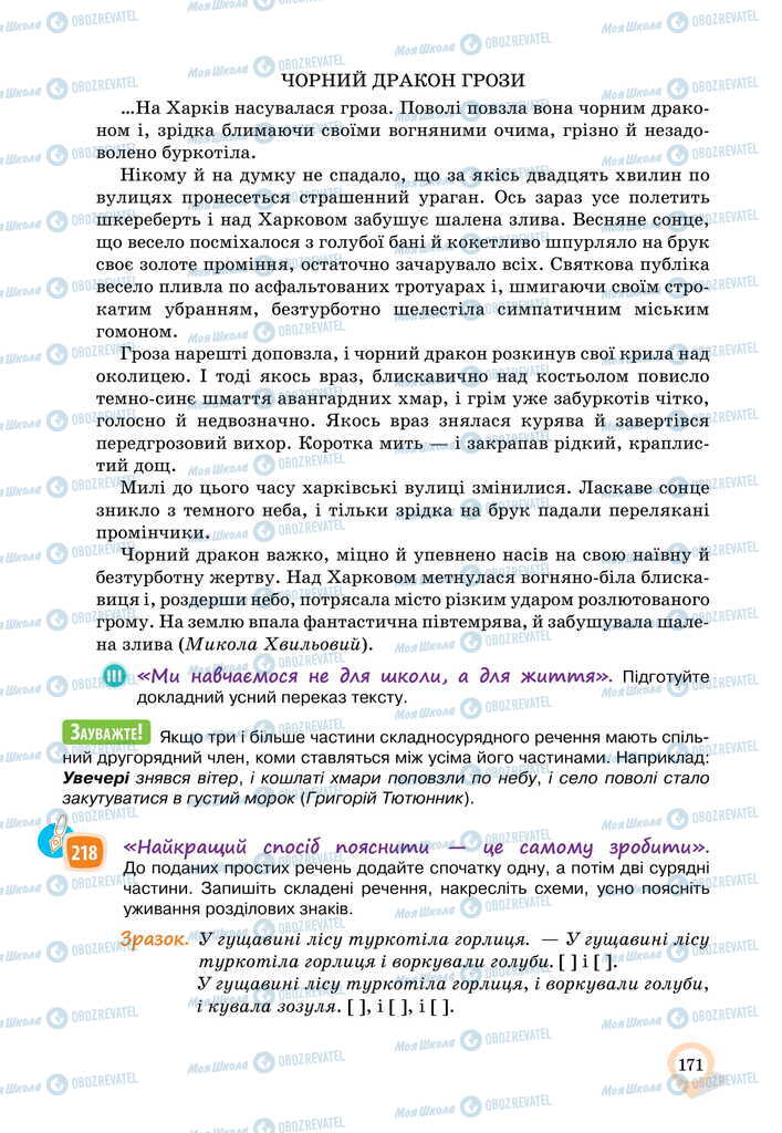 Підручники Українська мова 11 клас сторінка 171