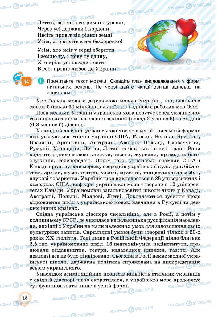 Підручники Українська мова 11 клас сторінка 18