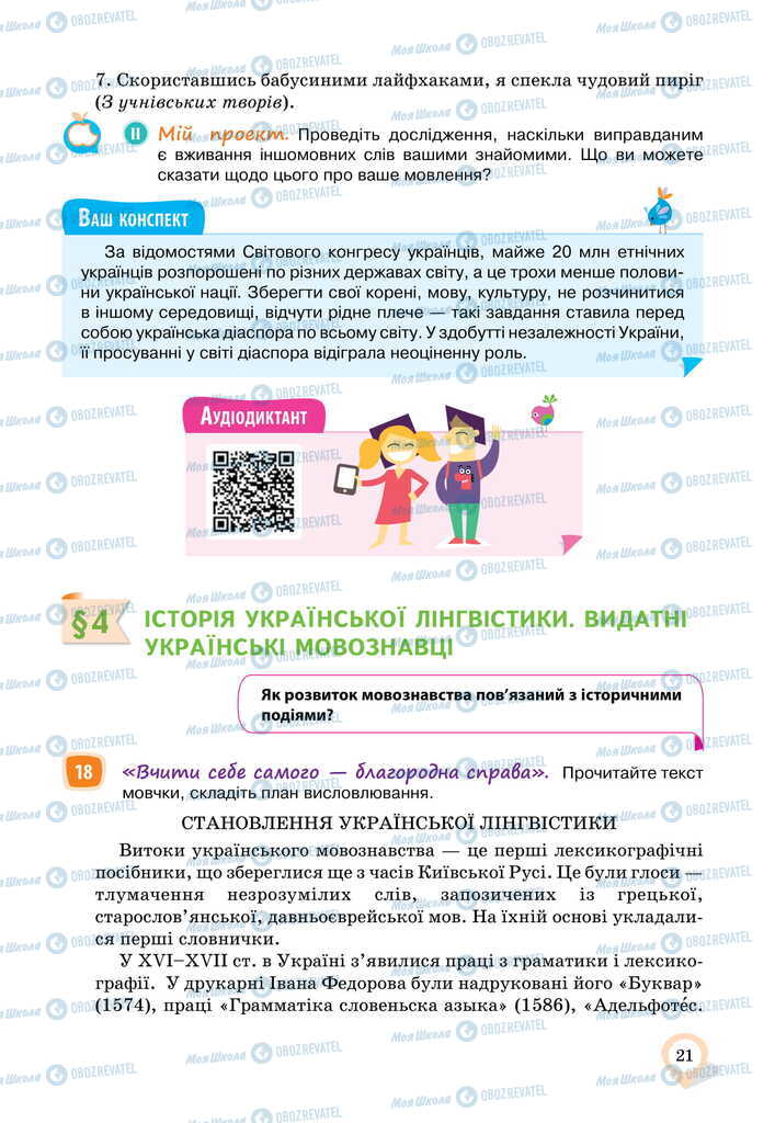 Підручники Українська мова 11 клас сторінка 21