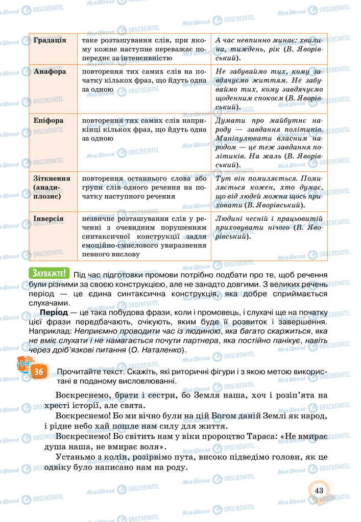 Підручники Українська мова 11 клас сторінка 43