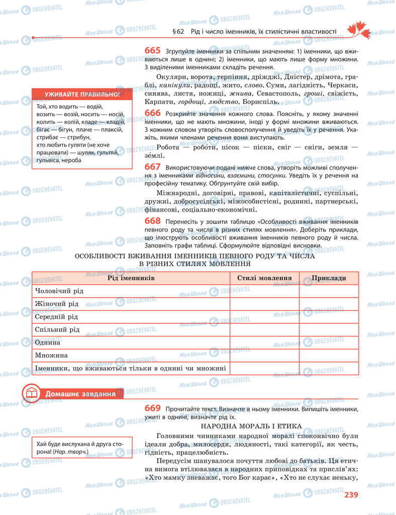 Учебники Укр мова 11 класс страница 239