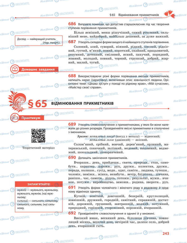Підручники Українська мова 11 клас сторінка  243
