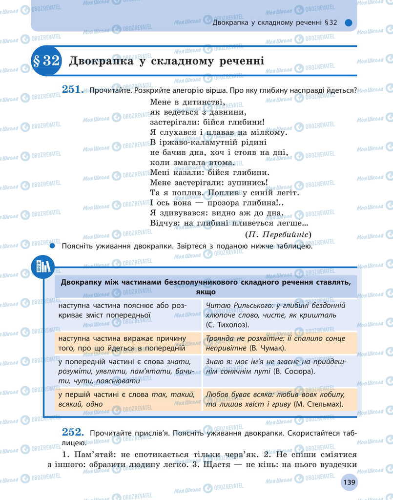 Підручники Українська мова 11 клас сторінка  139