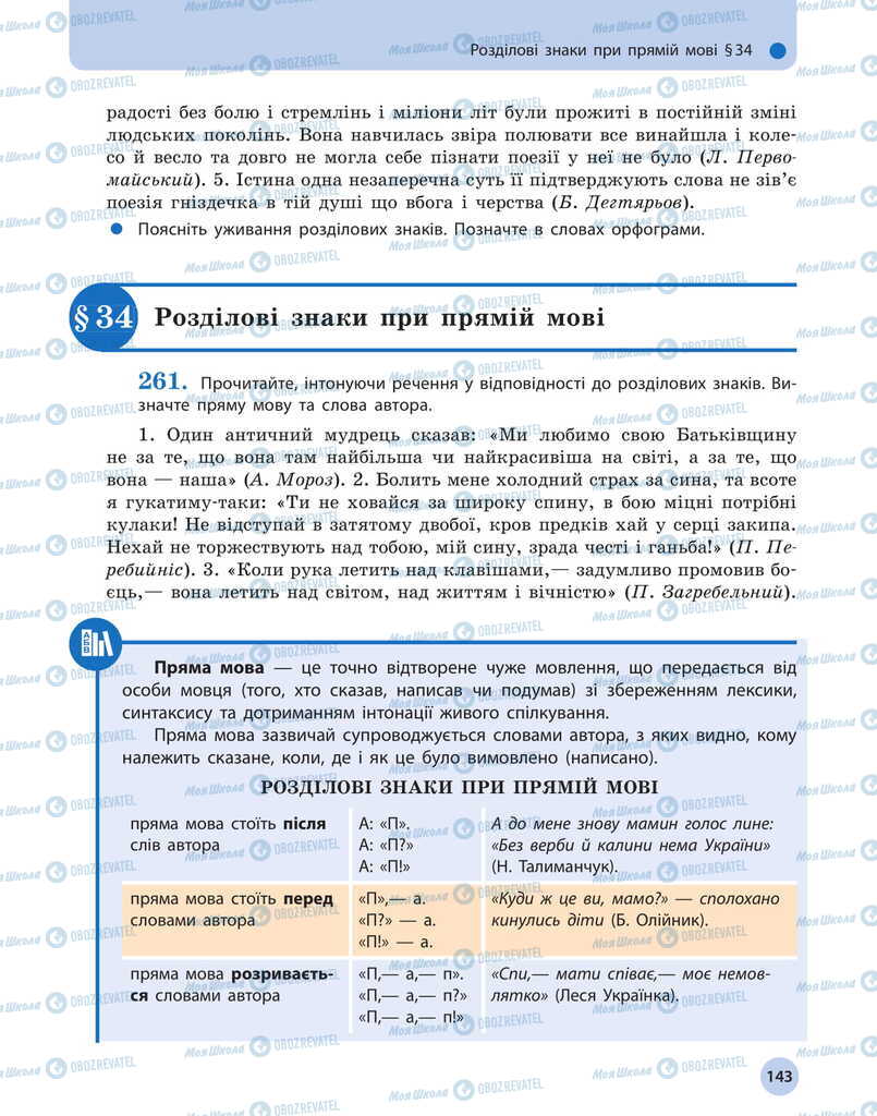 Підручники Українська мова 11 клас сторінка  143