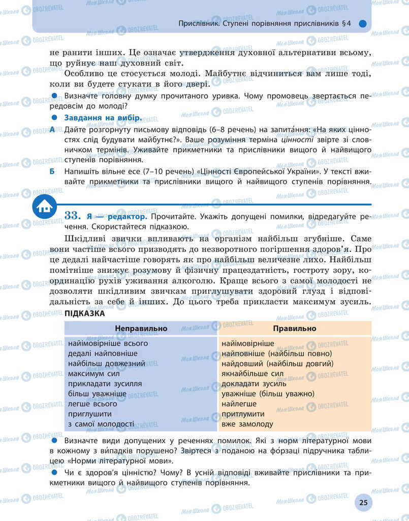 Підручники Українська мова 11 клас сторінка 25