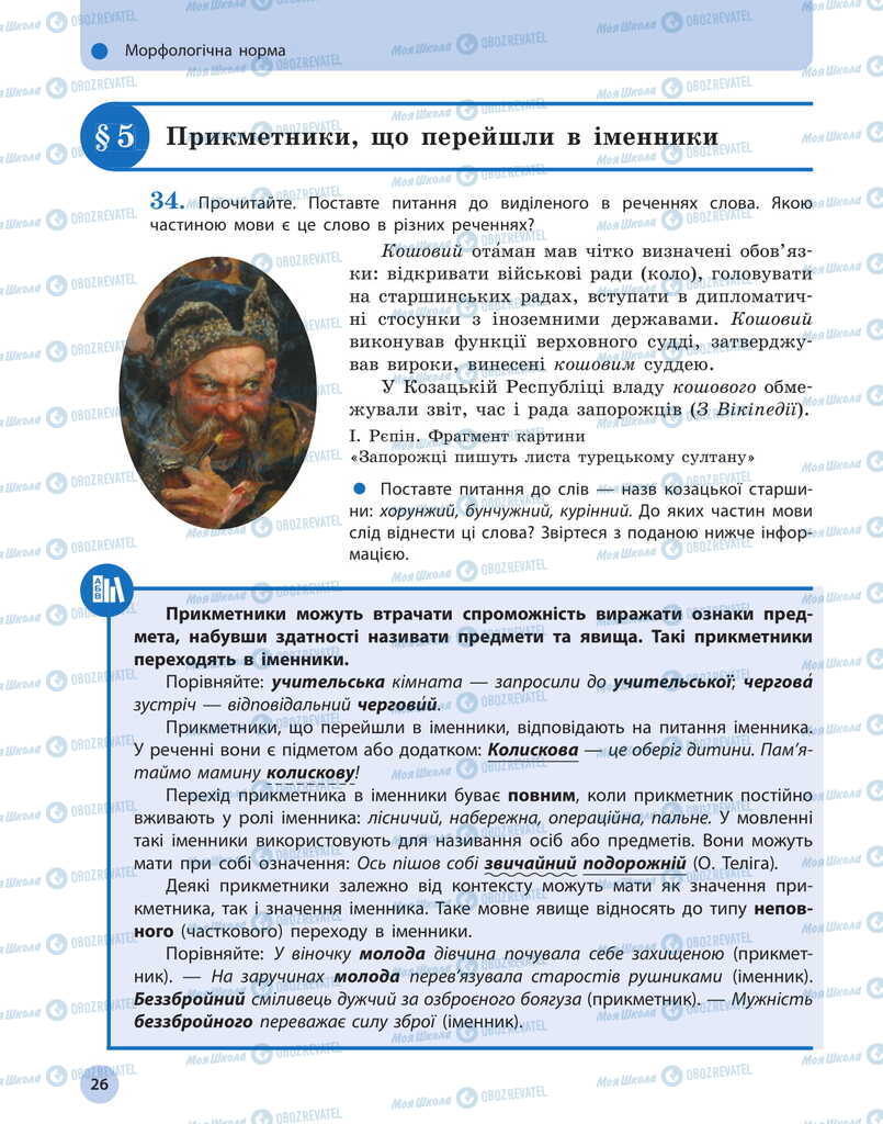 Підручники Українська мова 11 клас сторінка  26