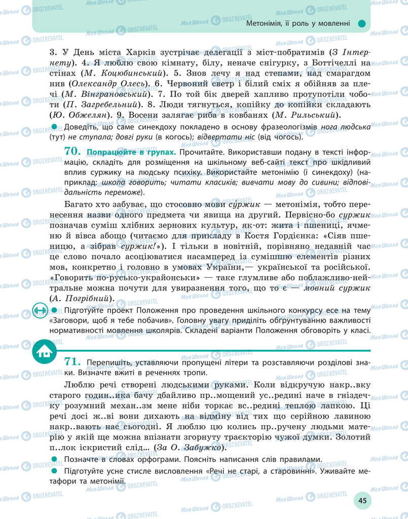 Підручники Українська мова 11 клас сторінка 45