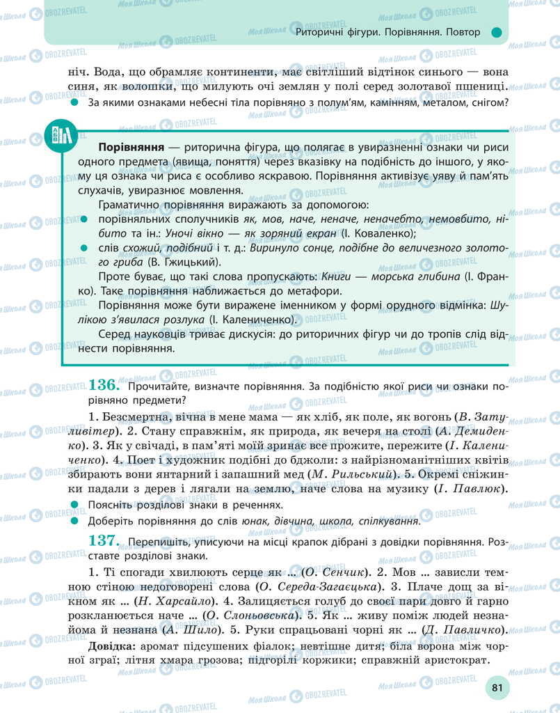 Учебники Укр мова 11 класс страница 81