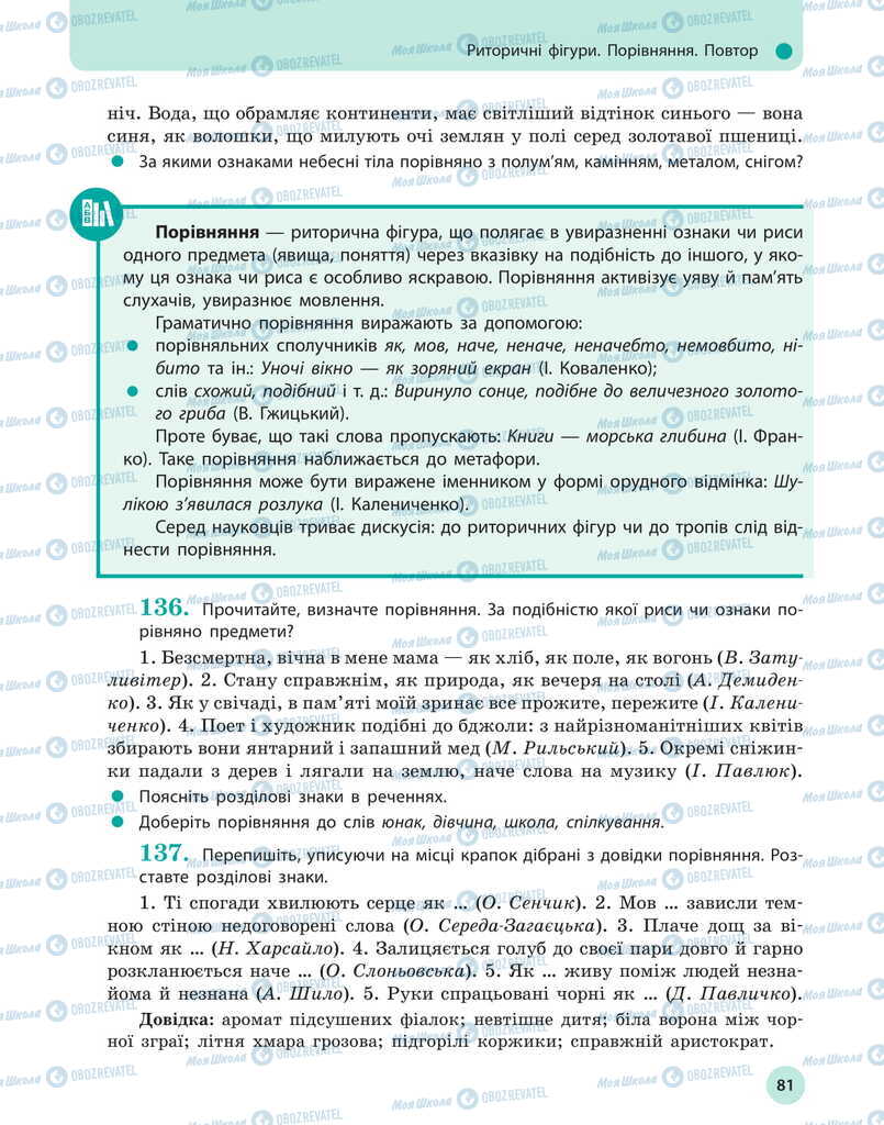 Підручники Українська мова 11 клас сторінка 81