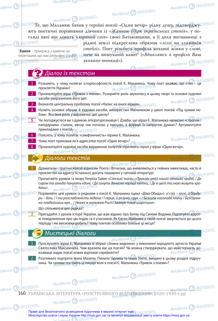 Підручники Українська література 11 клас сторінка 160